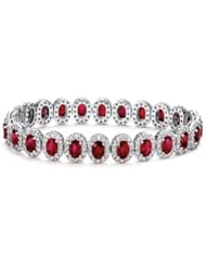 6.82ct Ruby & Diamond Accented Bracelet 14k