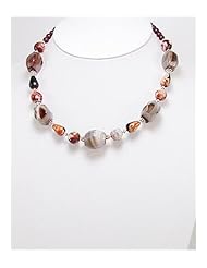 Agate Necklace In Brass
