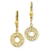 14k Gold Leverback Fligree Earrings