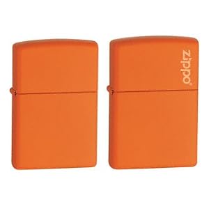Zippo Lighter Orange Matte Logo