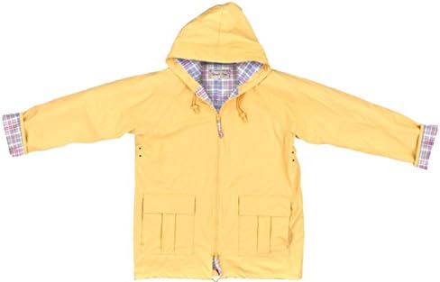 Women's Nylon Cotton Lined Hooded Raincoat,Medium,Yellow