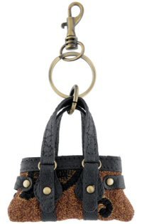 Yoshi Tabitha Tapestry Keyring/Bag Charm YRK TTP Black/Coffee