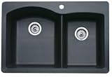 Blanco 511-607-3 Kitchen Sink 1-3/4 Double Bowl Composite Self Rimming Three Hole Anthracite