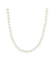 14k Gold 7-7.5mm White or Black Akoya Cultured Pearl Necklace