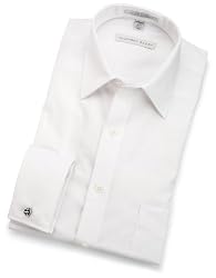Geoffrey Beene Men's Spread Collar Cool & Dry Broadcloth French Cuff Woven Shirt
