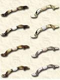Avante 3 zinc pull, Matte Nickel plated base with Almond ceramic inserts