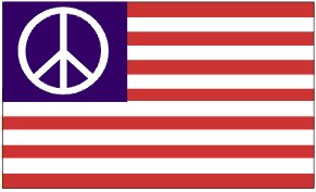 Peace Symbol on 3 x 5 Foot Polyester American flag