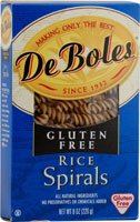 DeBoles Rice Spirals Gluten Free -- 8 oz