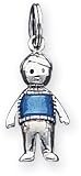 Enameled Boy Charm, Sterling Silver