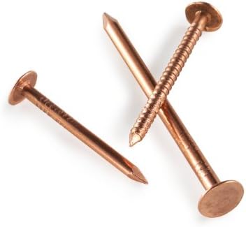 Simpson Strong Tie C610RNB Smooth Shank Hand Drive Roof Nail 6d 2-Inch by 0.134 with 7/16-Inch Head Diameter, Copper