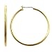 14K Yellow Gold Plated Polished Hoop Earrings 1 1/2''