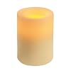 Inglow CGT54400CR01 4-Inch Flameless Round Vanilla-Scented Pillar Candle with Timer, Cream