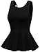 FPT Womens Cotton Spandex Sleeveless Peplum Top (S-3XL)
