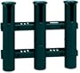 One Piece Molded Three Rod Tournament Rack 67634 Black