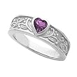 14K White Gold Amethyst Heart Ring