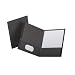 Oxford 53405 Linen Twin Pocket Portfolios, Gray, 25 Per Box