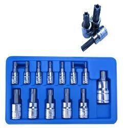 Torx Bits Socket Set, 13 pc Tamper Proof Security Type by Neiko Tools