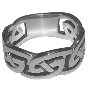 Mens 10mm Solid Silver Celtic Eternal Knot Ring Size N