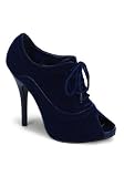 Women's 4 3/4 Inch Heel Peep Toe Lace-Up Bootie