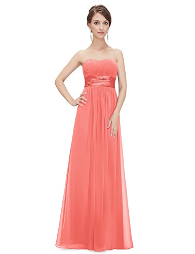 Ever Pretty Strapless Ruched Bust Chiffon Long Evening Dress 09955