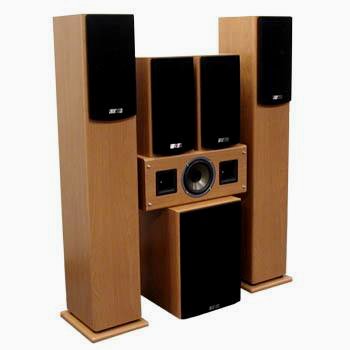 ANV AV-152B Powered 5.1 Home Theater Speaker System, Walnut Finish