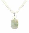 Necklace - N31 - Genuine Semi Precious Gemstone on Five-Strand Organza and Cotton Cord + 2" Extension Chain - Rounded Rectangle ~ Harmony Jasper