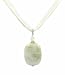 Necklace - N31 - Genuine Semi Precious Gemstone on Five-Strand Organza and Cotton Cord + 2" Extension Chain - Rounded Rectangle ~ Harmony Jasper