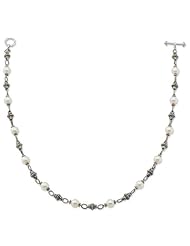 Sterling Silver 8-8.5mm Freshwater Cultured Pearl 18.5in Necklace