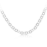 Sterling Silver Flat Circle-Link Chain Necklace, 30"