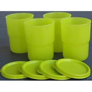 Tupperware 8oz Tabletop Tumblers Set of 4 Parrot Green by Tupperware