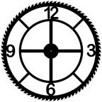 Giant 47.5 Inch Diameter Hand-crafted Tower Wall Clock (Arabic Quad Numerals, Cross-Saw Tooth Style)