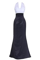 Plus Size Sexy Chiffon/Satin Backless Lace Halter Sleeveless Mermaid Evening Dress/Bridesmaid Dress/Prom Dress/Party Dress  with a Brush/Sweep Train 