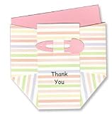 Pink Stripe Diaper Thank-you Cards - Set of 10