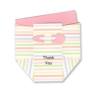 Pink-Stripe-Diaper-Thank-you-Cards-Set-of-10
