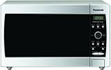 New Panasonic Microwave Mid Size Stainless Steel 4 Digit Display Delay Start Removable Turntable