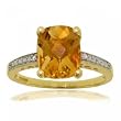 Citrine & Diamond Size 7 Ring Crafted in 10K Yellow Gold