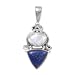.925 Silver, Moonstone & Lapis Teardrop Pendant