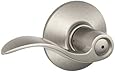 Schlage F40ACC619 Accent Privacy Lever, Satin Nickel