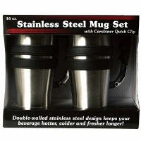 Click here to buy 2pc 16oz Stainless Steel Travel Mug Set by Stainless Steel.