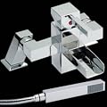 Hudson Reed Wannenarmatur mit Handbrause - Lagoon - Chrom Duschen - Einhebel Mischer - Armaturen zur Wandmontage mit Brause - Duscharmaturen mit Kopfbrause