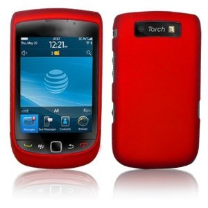 Unwired Accessories Rubberized Snap on Crystal Hard Case for Blackberry 9800 Torch (Red)