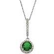 14K White Gold Chrome Tourmaline and Diamond Pendant