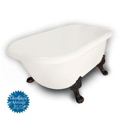 American Bath Factory B1-2600-BB-NH-M2-25-OB-C1-LH Duke Traditional Clawfoot Bathtub in Bisque, Paw