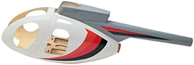 Rusheli FRP Hughe 500E 450EP Body, White/Orange/Red/Black