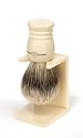 Edwin Jagger Handmade Imitation Ivory Shaving Brush ( Super Badger  Hair ) With Drip Stand 9ej257sds - Small