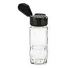 Nakpunar 12 pcs Glass Spice Jars with Flap Style Black Shaker Lids and "SEALED FOR FRESHNESS" heat seal liner. ...