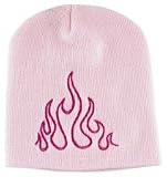Ultimate Cycle Flames Beanie Hat Pink One Size Fits All OSFA