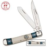 Thumbnail image for Kissing Crane Masonic Blue And White Bone Trapper