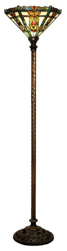 Tiffany-style Roma Torchiere Lamp