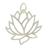 Large Open Design Lotus Pendant in Sterling Silver, #8447